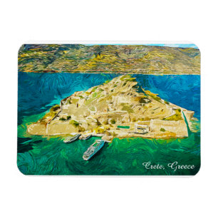 Imán Hermoso paisaje de Creta Grecia Pintura al óleo