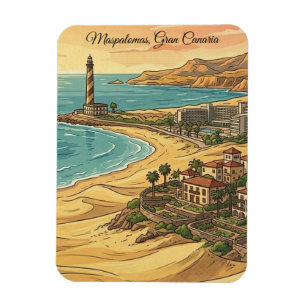 Imán Hermoso paisaje de dunas de Maspalomas Gran Canari
