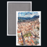 Imán Hermoso paisaje urbano de Quito<br><div class="desc">Impresionante el imán Quito Ecuador mostrando el singular paisaje urbano y la arquitectura de la ciudad sudamericana. Un gran recuerdo y una idea de regalo. Compra ahora.</div>