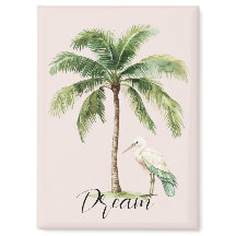 Hermoso pájaro de palma tropical melocotón