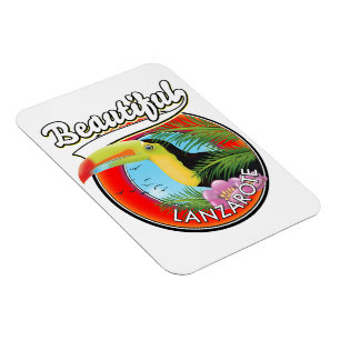 Imán Hermoso parche de viajes de Lanzarote.