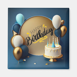 Imán Hermoso Pastel Feliz Cumpleaños Regalos Amor