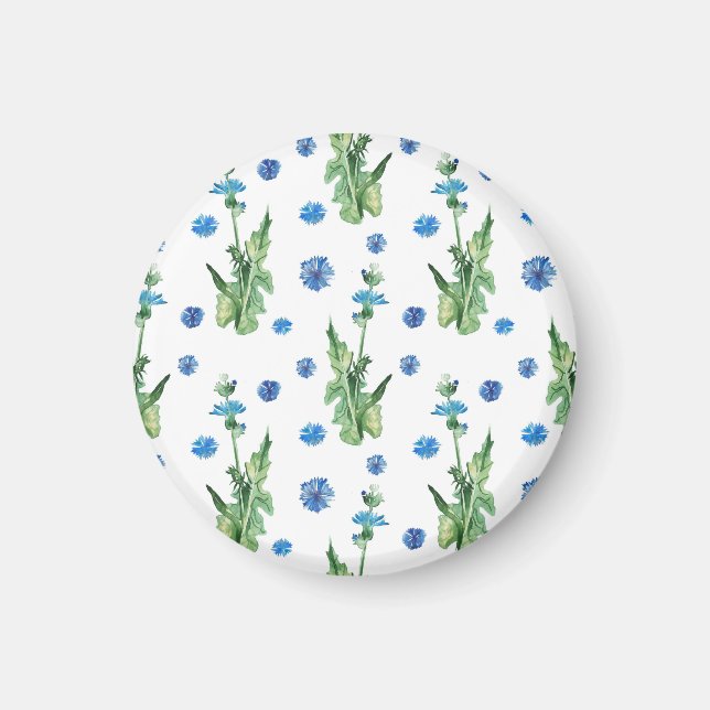 Imán Hermoso patrón de flores acuáticas (Frente)