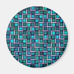 Imán Hermoso patrón de mosaico abstracto en azul