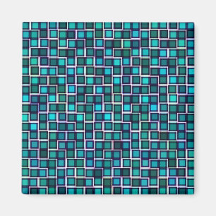 Imán Hermoso patrón de mosaico abstracto en azul