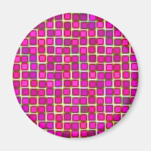 Imán Hermoso patrón de mosaico abstracto en rosa