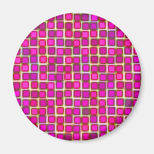 Imán Hermoso patrón de mosaico abstracto en rosa (Frente)