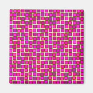 Imán Hermoso patrón de mosaico abstracto en rosa