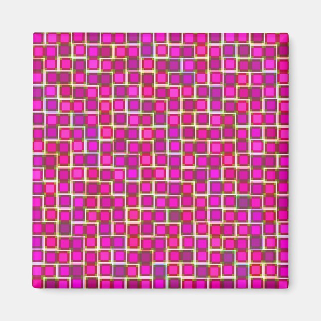 Imán Hermoso patrón de mosaico abstracto en rosa (Frente)