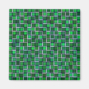 Imán Hermoso patrón de mosaico abstracto en verde