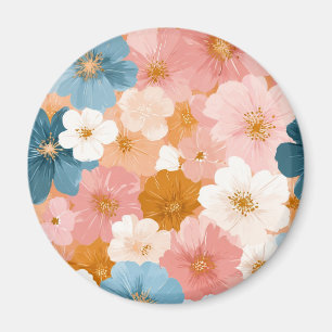 Imán Hermoso patrón floral pastel