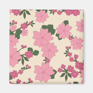 Imán Hermoso patrón floral rosa