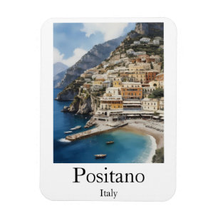 Imán Hermoso Positano Italia Pintura De Paisaje