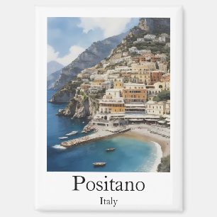 Imán Hermoso Positano Italia Pintura de paisajes