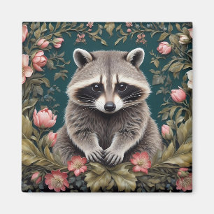 Imán Hermoso Racoon Pink Floral