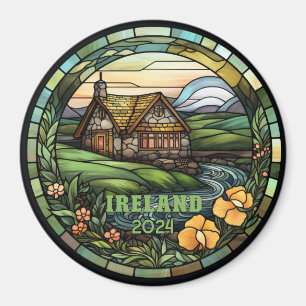 Imán Hermoso recuerdo de Irlanda de vidrio emplomado fa
