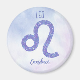 Imán Hermoso Rótulo Astrología Leo Personalizado Púrpur