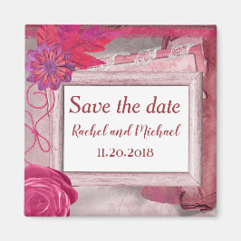 Imán Hermoso rústico púrpura salva la fecha