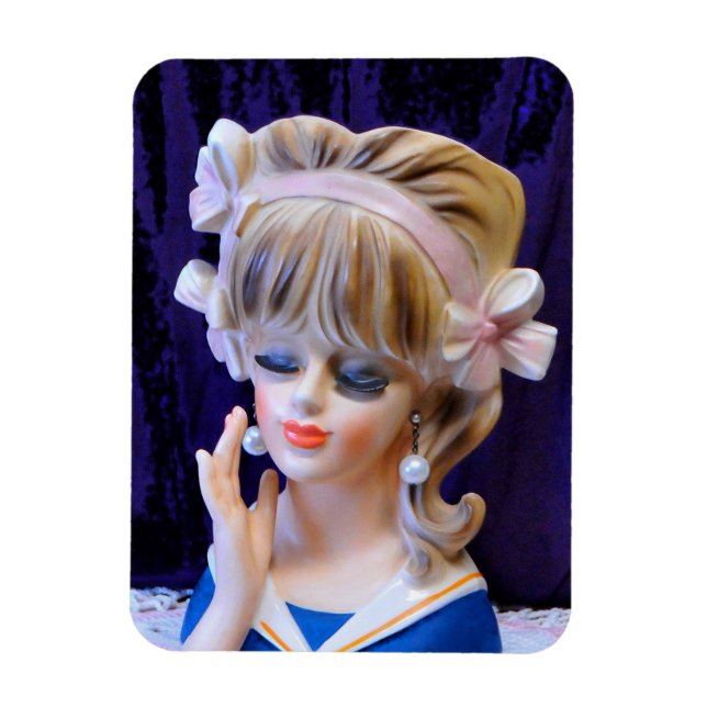 Imán Hermoso Sailor Chica Head Vase Doll Pink Bows (Vertical)