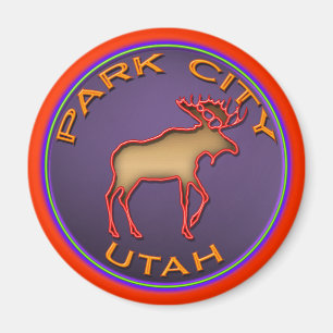 Imán Hermoso souvenir de Moose Medallion Park City