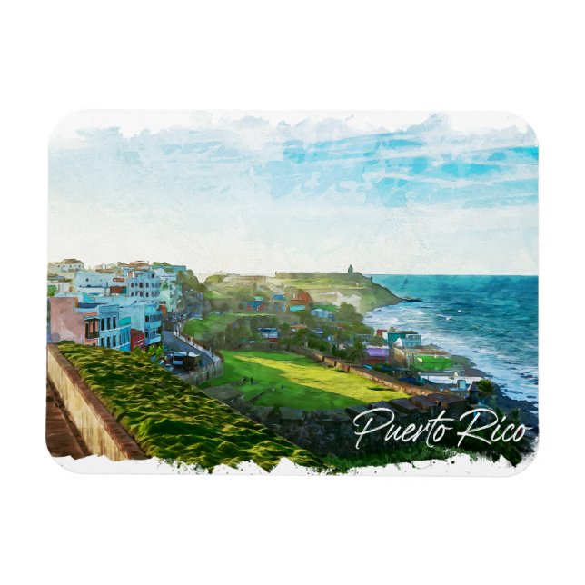 Imán Hermoso viaje por el paisaje de Puerto Rico (Horizontal)