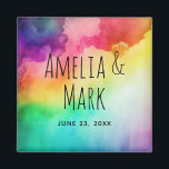 Imán Hermosos colores arcoiris Resumen Boda de diseño<br><div class="desc">Un imán con un fondo acuático con colores del arcoiris.</div>