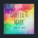 Imán Hermosos colores arcoiris Resumen Boda de diseño<br><div class="desc">Un imán con un fondo acuático con colores del arcoiris.</div>
