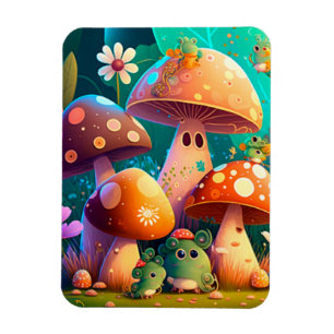 Imán Hermosos hongos bebé verdes lindos