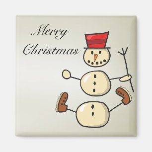 Imán Hermosos Navidades encantadores Snowman