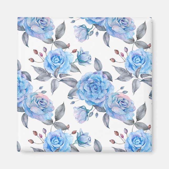 Imán Hermosos rosas azules (Frente)