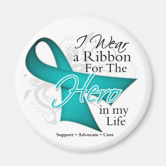 Imán Héroe de la cinta de cáncer de ovario en mi vida