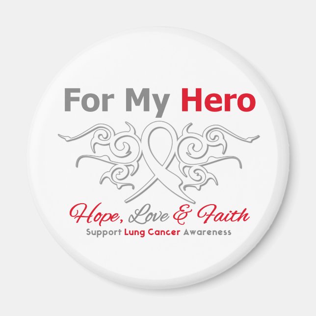 Imán Héroe de la cinta tribal del cáncer de pulmón (Frente)