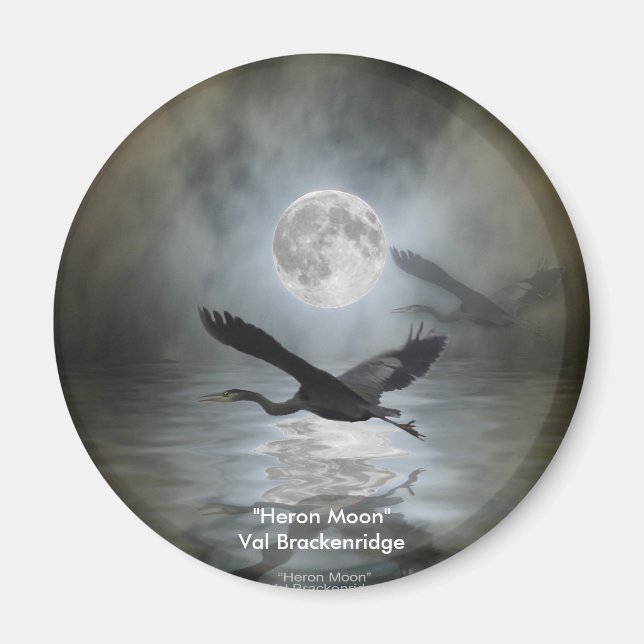 Imán "HERON MOON" Magnates de Arte de Vida Silvestre (Frente)
