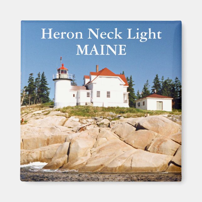 Imán Heron Neck Light, Maine Magnet (Frente)