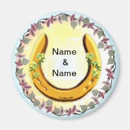 Imán Herradura de las flores azules de Amish