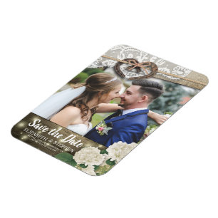 Imán Herraduras Hidrangea Wedding Save The Date Photo