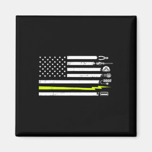 Imán Herramientas de electricista con bandera americana