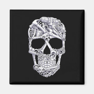 Imán Herramientas mecánicas Skull Garage Halloween Cost
