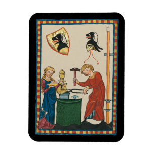 Imán Herrero Forjando Casco Arte Medieval