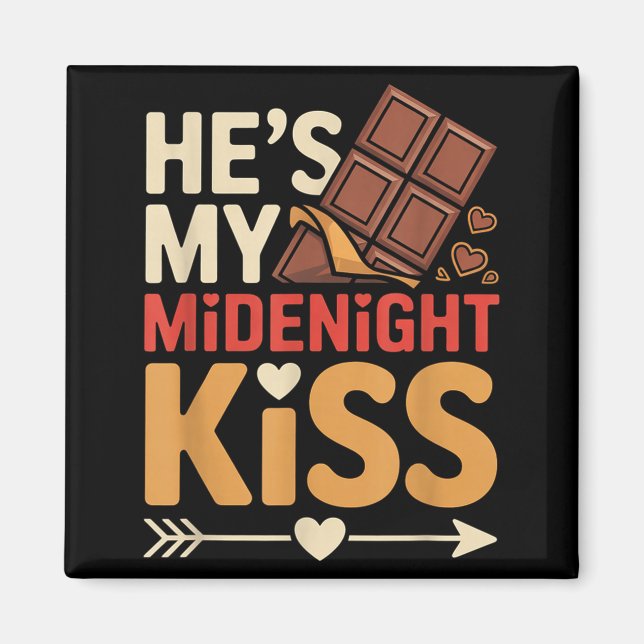 Imán Hes My Midnight Kiss Happy New Year Matching Coupl (Frente)