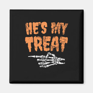 Imán Hes My Tret Skeleton Matching Couple Halloween Co