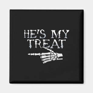 Imán Hes My Tret Skeleton Matching Couple Halloween Co