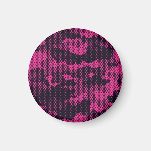 Imán Hexagonal de camuflaje, fondo de textura militar (Frente)