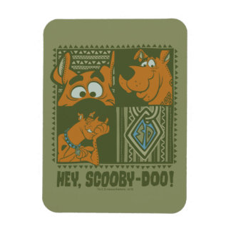 Imán Hey Scooby-Doo Tribal Square Graphic