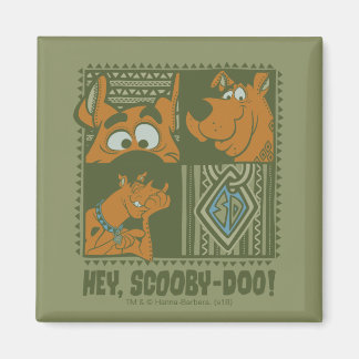 Imán Hey Scooby-Doo Tribal Square Graphic