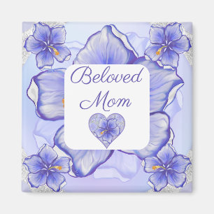 Imán Hibiscus & lace BLUE