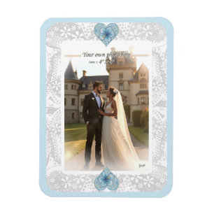 Imán Hibiscus & lace TURQUOISE