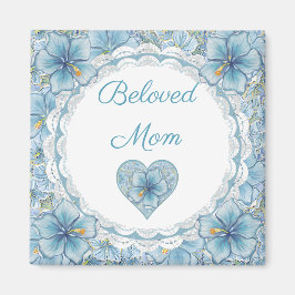 Imán Hibiscus & lace TURQUOISE