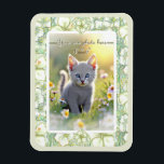 Imán Hibiscus & lace WHITE<br><div class="desc">Para mí, el hibisco es una de las flores más bellas. Mi inspiración aquí, con esta flor, es un romántico patrón de encaje blanco (efecto gráfico) y un patrón de arbusto de hibisco (en los mismos tonos) con un pequeño contorno dorado claro. Les propongo un estilo floral fresco, suave y...</div>