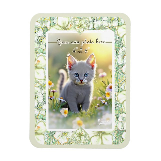 Imán Hibiscus & lace WHITE (Vertical)